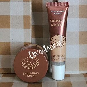 Bath & Body Works TOASTED S’MORES Lip Gloss & Scrub 2PC Bundle